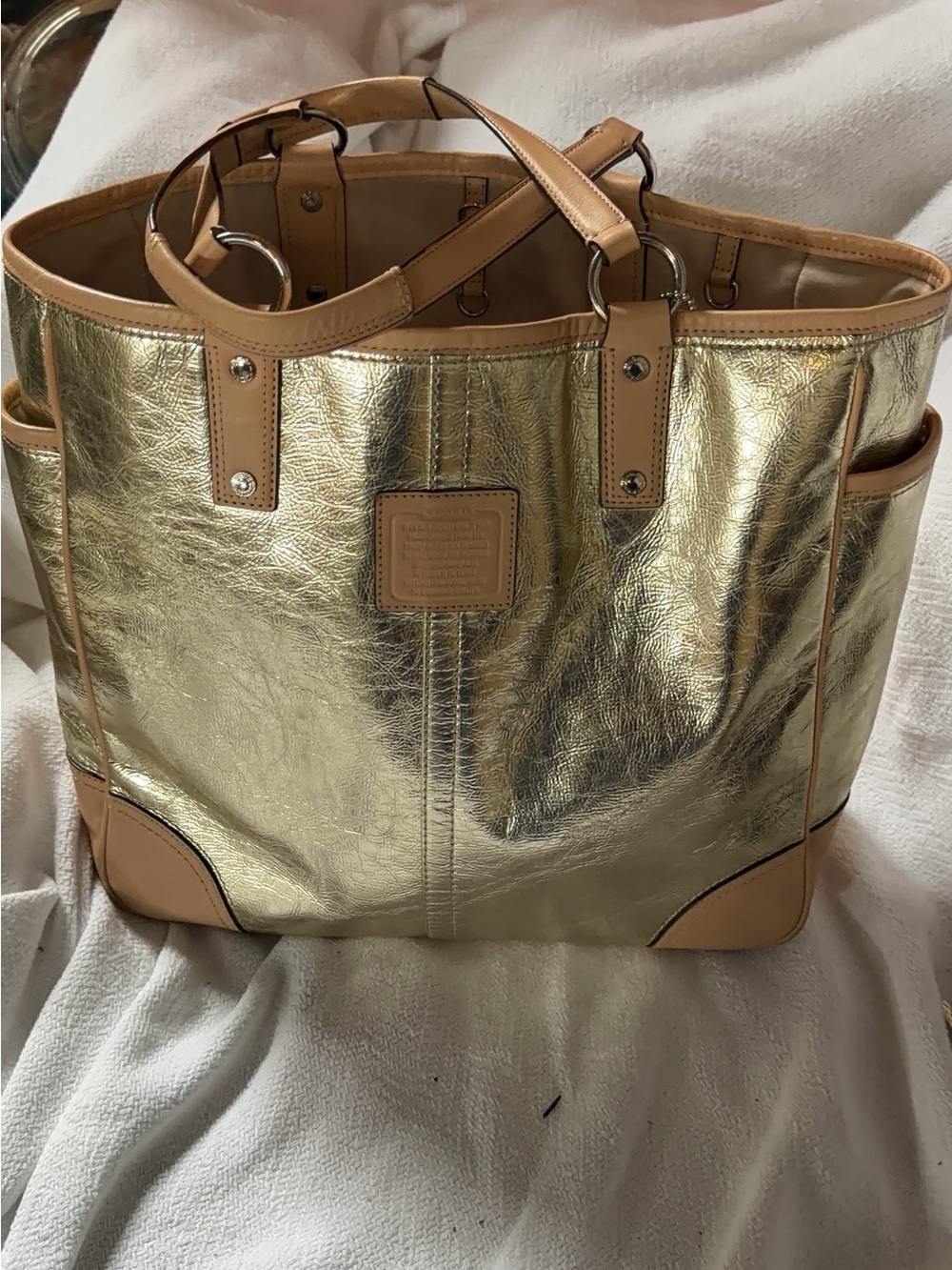 Coach Metro Metallic Gold Tote Bag